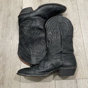Nocona Men’s Leather Black Western Cowboy Boots Size 9 Made in USA Vintage